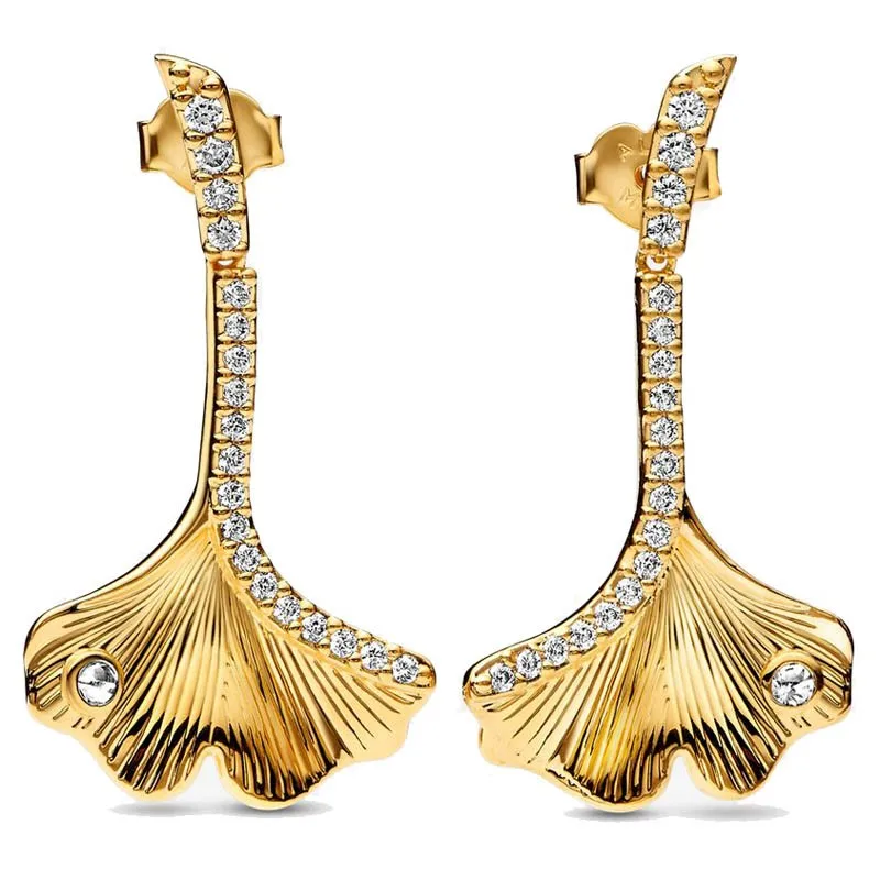 Original Moments Golden Shine Gingko Leaf With Crystal Drop Earring For Women 925 Sterling Silver Wedding Fashion Jewelry
Original Moments Golden Shine Gingko Leaf With Crystal Drop Earring For Women 925 Sterling Silver Wedding Fashion Jewelry