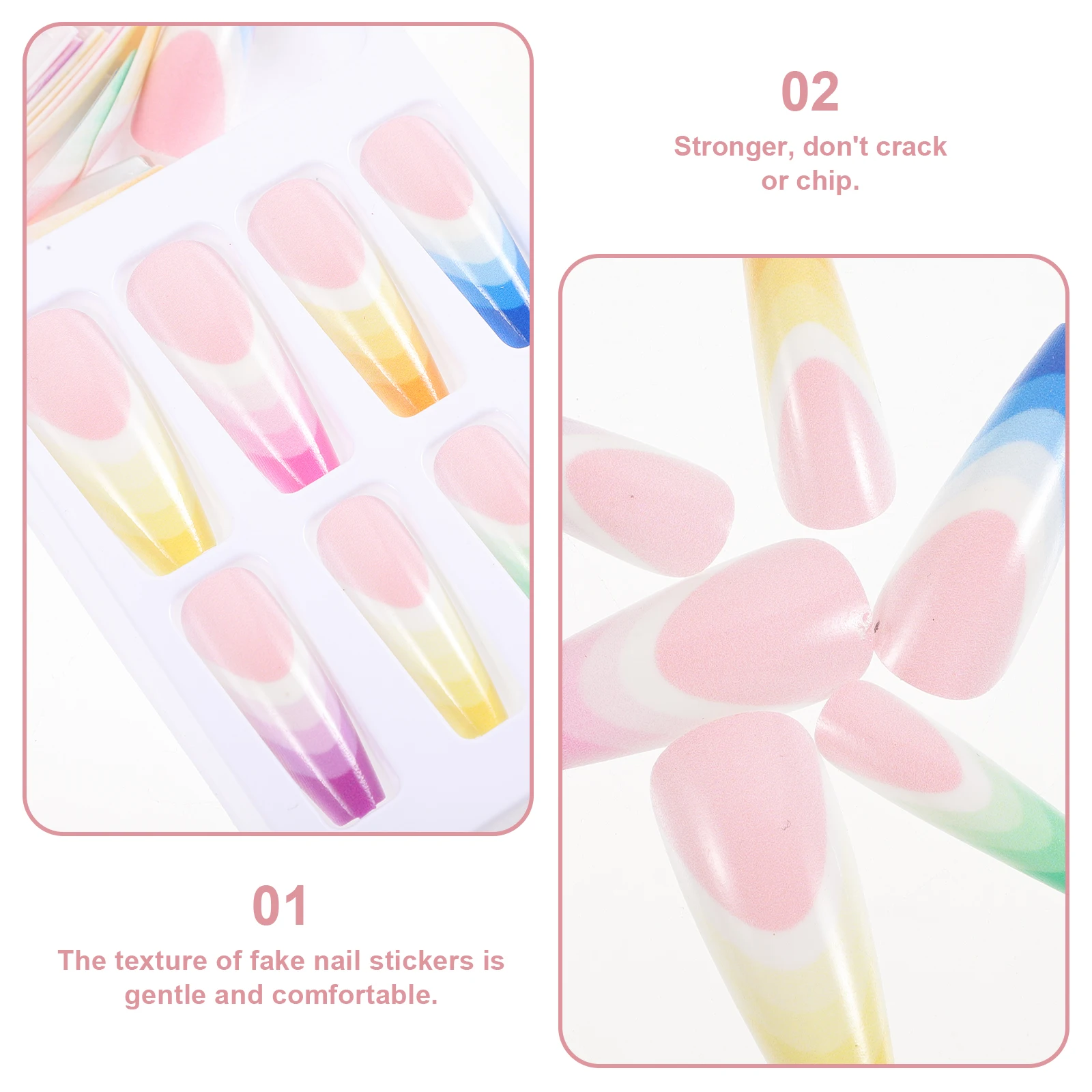 24pcs Super Long False Rainbow Gradient Press On For Party Salon Art Manicure Decor Nail Tips Artificial Nails Fake Nail Art
24pcs Super Long False Rainbow Gradient Press On For Party Salon Art Manicure Decor Nail Tips Artificial Nails Fake Nail Art
