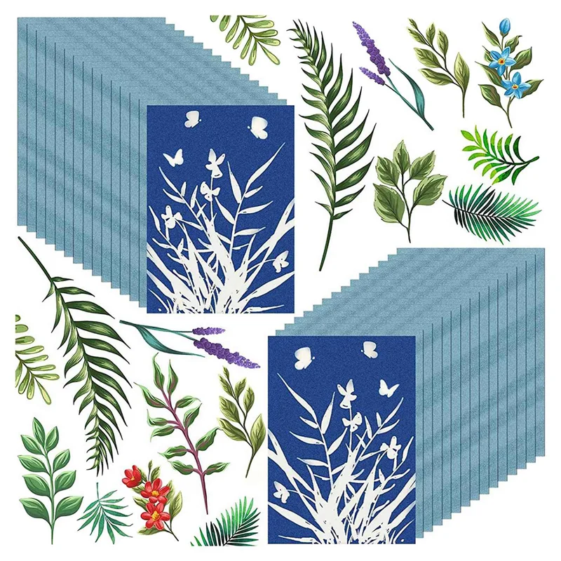 Cyanotype Paper, 60 Pcs A5 Sun Print Paper Kit, High Sensitivity Sun Print Nature Printing Paper Solar Drawing Pape
Cyanotype Paper, 60 Pcs A5 Sun Print Paper Kit, High Sensitivity Sun Print Nature Printing Paper Solar Drawing Pape
