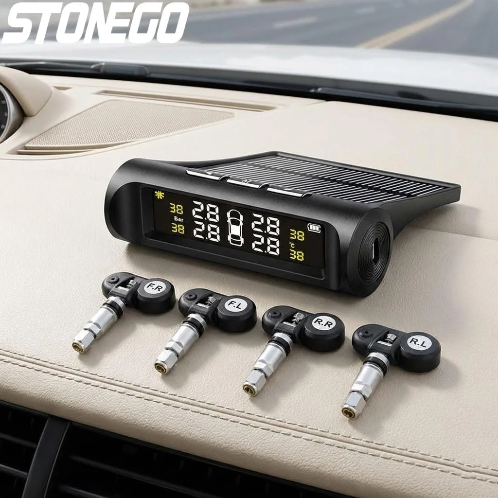 Solar Car TPMS LCD Display Tire Pressure Monitor with USB Charging External Internal Sensor Auto Alarm Digital TPMS for Cars
Solar Car TPMS LCD Display Tire Pressure Monitor with USB Charging External Internal Sensor Auto Alarm Digital TPMS for Cars