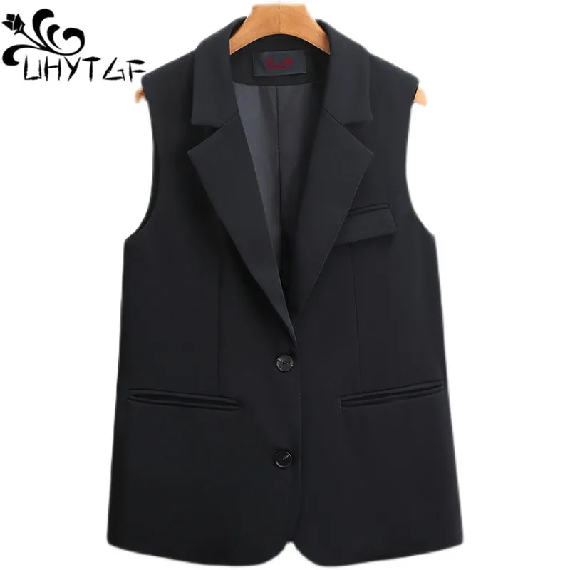 UHYTGF Spring Autumn Vest Women's Black Single Breasted Sleeveless Suit Jacket Female Korean Casual Office Waistcoat Ladies 341
UHYTGF Spring Autumn Vest Women's Black Single Breasted Sleeveless Suit Jacket Female Korean Casual Office Waistcoat Ladies 341