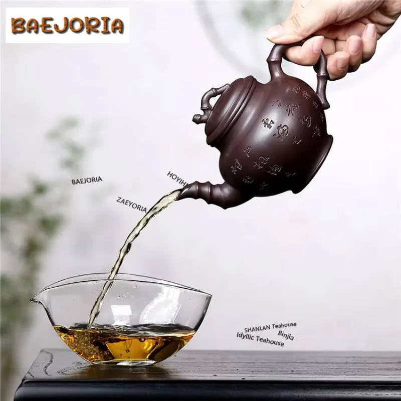 380ml Traditional Yixing Purple Clay Teapots Handmade Bamboo Joint Pot Raw Ore Purple Mud Kettle Zisha Teaset Tableware Supplies
380ml Traditional Yixing Purple Clay Teapots Handmade Bamboo Joint Pot Raw Ore Purple Mud Kettle Zisha Teaset Tableware Supplies