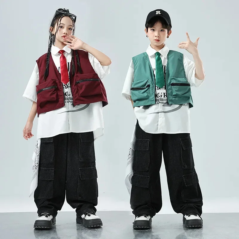 Children's Fashion Hip Hop Jazz Dance Performance Clothing Boy Gril Vest Shirt Cargo Denim Pant Jeans Sets Suits Kids Tracksuits
Children's Fashion Hip Hop Jazz Dance Performance Clothing Boy Gril Vest Shirt Cargo Denim Pant Jeans Sets Suits Kids Tracksuits