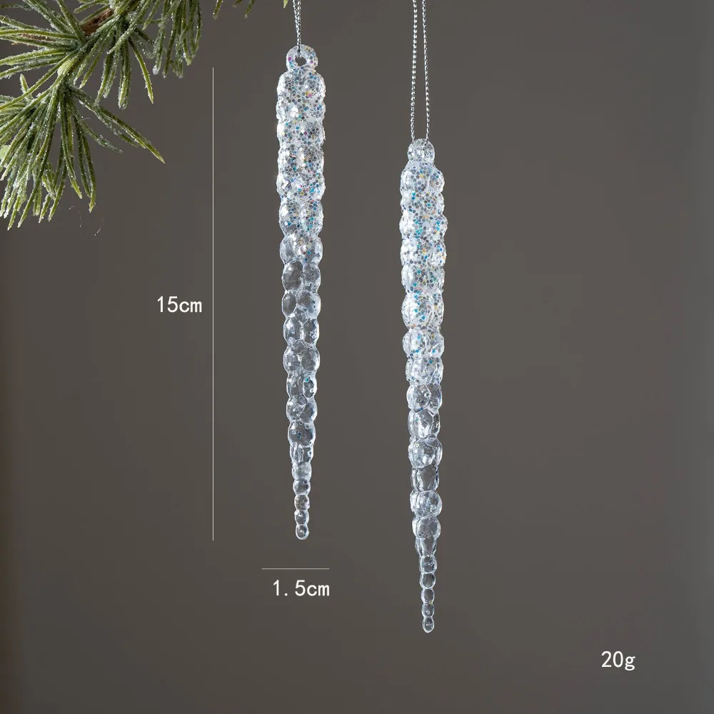 High Quality Crystal Clear Christmas Tree Ornaments Acrylic Hanging Icicle Decorations Transparent Glitter Hanging Pendants
High Quality Crystal Clear Christmas Tree Ornaments Acrylic Hanging Icicle Decorations Transparent Glitter Hanging Pendants