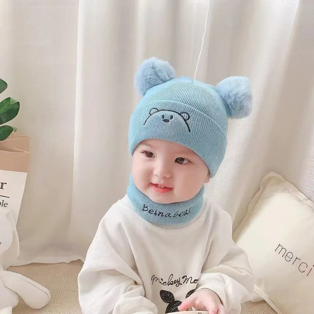 New Thickened Hat Scarf Set Knitted Winter Warm Bonnet Caps Cute Bear Neck Warmer Cycling
New Thickened Hat Scarf Set Knitted Winter Warm Bonnet Caps Cute Bear Neck Warmer Cycling