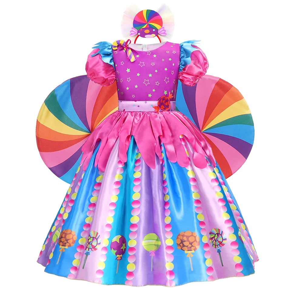 Rainbow Candy Princess Dress Girls Ball Lollipop Purim Costume for Kids with Headband Holiday Birthday Party Clothes Outfits
Rainbow Candy Princess Dress Girls Ball Lollipop Purim Costume for Kids with Headband Holiday Birthday Party Clothes Outfits