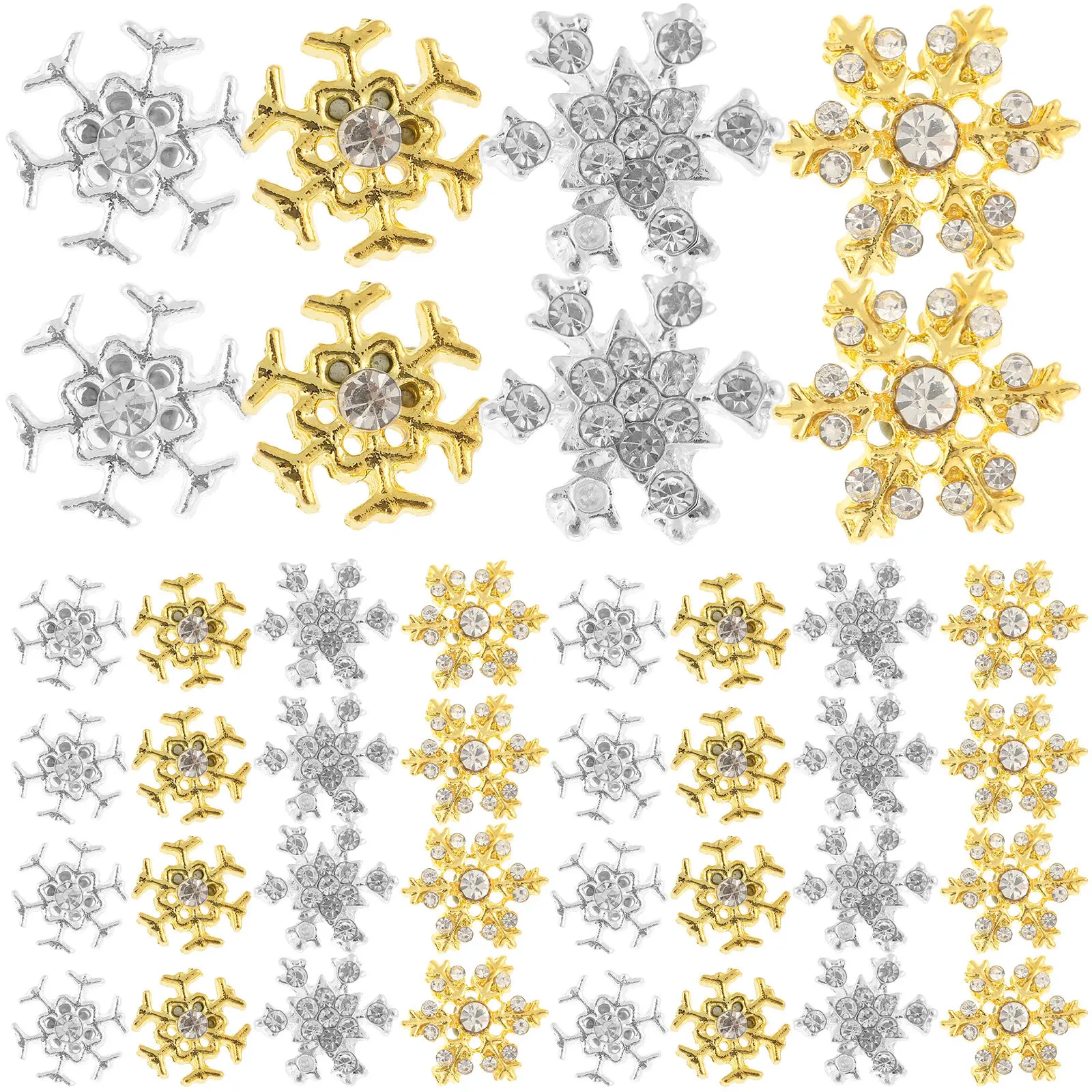 40Pcs Snowflake Nail Decor Delicate Alloy Stylish Holiday Party Wear-Resistant DIY Nail Art Decoration Delicate Decor
40Pcs Snowflake Nail Decor Delicate Alloy Stylish Holiday Party Wear-Resistant DIY Nail Art Decoration Delicate Decor