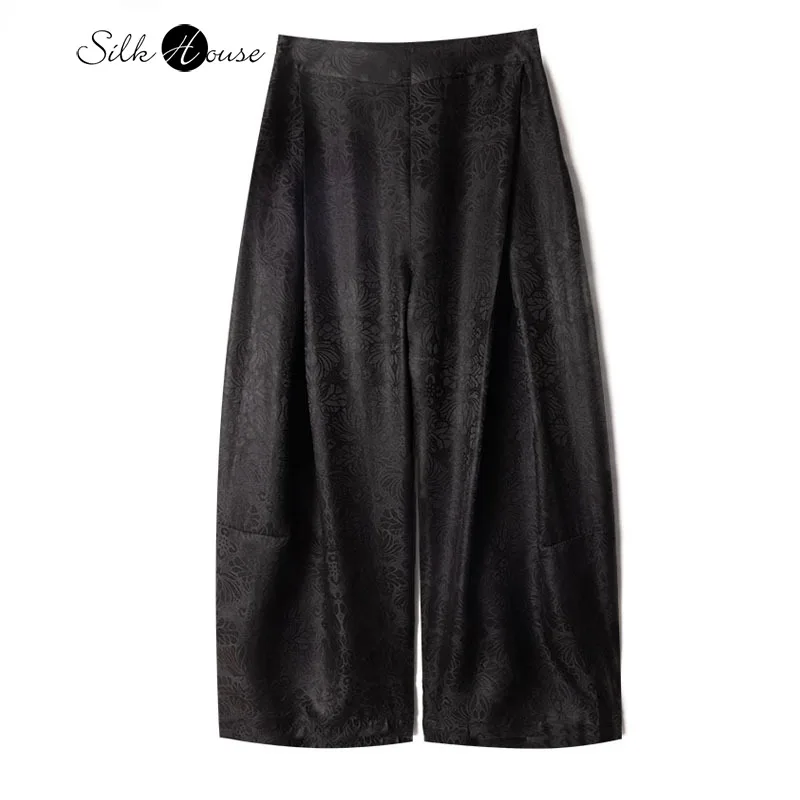 2025 Women's Fashion Summer New Chinese Style 100% Natural Mulberry Silk Gambiered Guangdong Gauze Loose Black Casual Pants
2025 Women's Fashion Summer New Chinese Style 100% Natural Mulberry Silk Gambiered Guangdong Gauze Loose Black Casual Pants