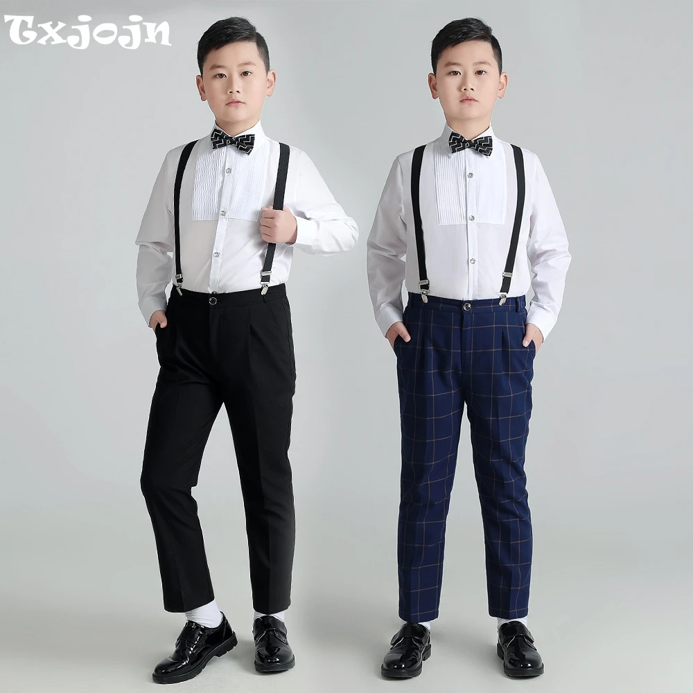 Plus Size Kids Jumpsuit Sets 4 Pieces School Choir Performance Handsome Slim Fit Boys Shirt Pants With Straps Bow-tie In Stocks
Plus Size Kids Jumpsuit Sets 4 Pieces School Choir Performance Handsome Slim Fit Boys Shirt Pants With Straps Bow-tie In Stocks