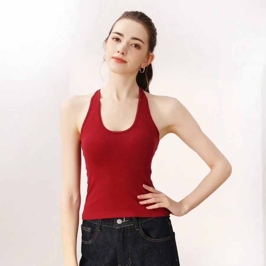 Женский топ-халтер в рубчик, укороченный топ без рукавов для повседневной носки и отдыха Ropa Para Mujer
Женский топ-халтер в рубчик, укороченный топ без рукавов для повседневной носки и отдыха Ropa Para Mujer