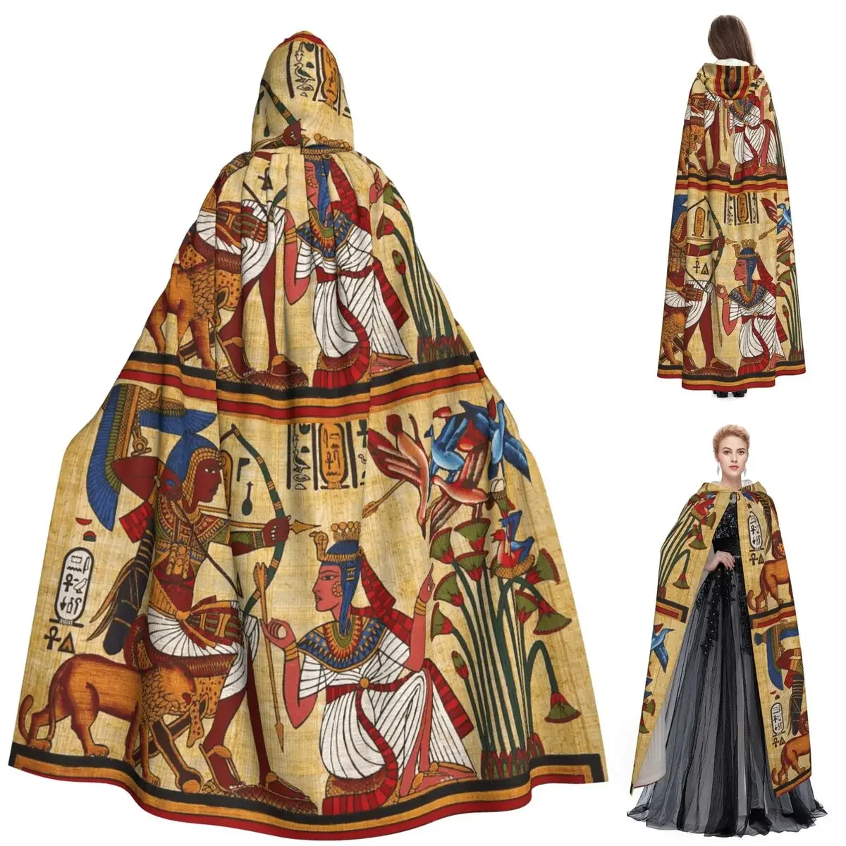 Древний египетский длинный плащ с капюшоном, средневековый костюм ведьмы, накидка для косплея
Древний египетский длинный плащ с капюшоном, средневековый костюм ведьмы, накидка для косплея