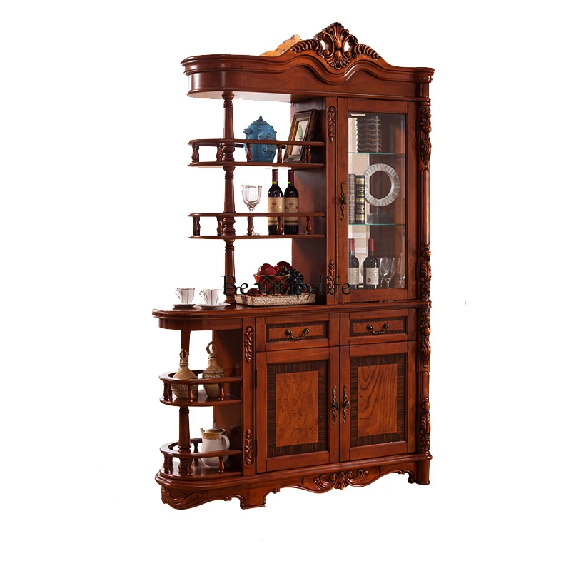 European solid wood room cabinet American door double-sided partition wine cabinet entrance storage
European solid wood room cabinet American door double-sided partition wine cabinet entrance storage