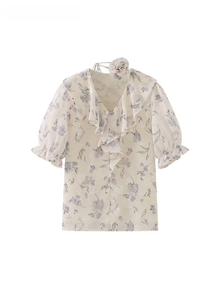 Женская футболка La Chapelle Gentle Design Sensation с цветочным принтом, V-образным вырезом, рукавами-фонариками, свободного кроя, из полиэфирного волокна, для повседневной носки
Женская футболка La Chapelle Gentle Design Sensation с цветочным принтом, V-образным вырезом, рукавами-фонариками, свободного кроя, из полиэфирного волокна, для повседневной носки