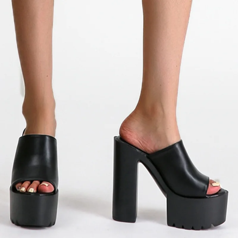 14cm Square Heel Platform Slippers Mules Women Outdoor Slides Peep Toe Slip on Sandals Shoes Black High Heels Footwear
14cm Square Heel Platform Slippers Mules Women Outdoor Slides Peep Toe Slip on Sandals Shoes Black High Heels Footwear