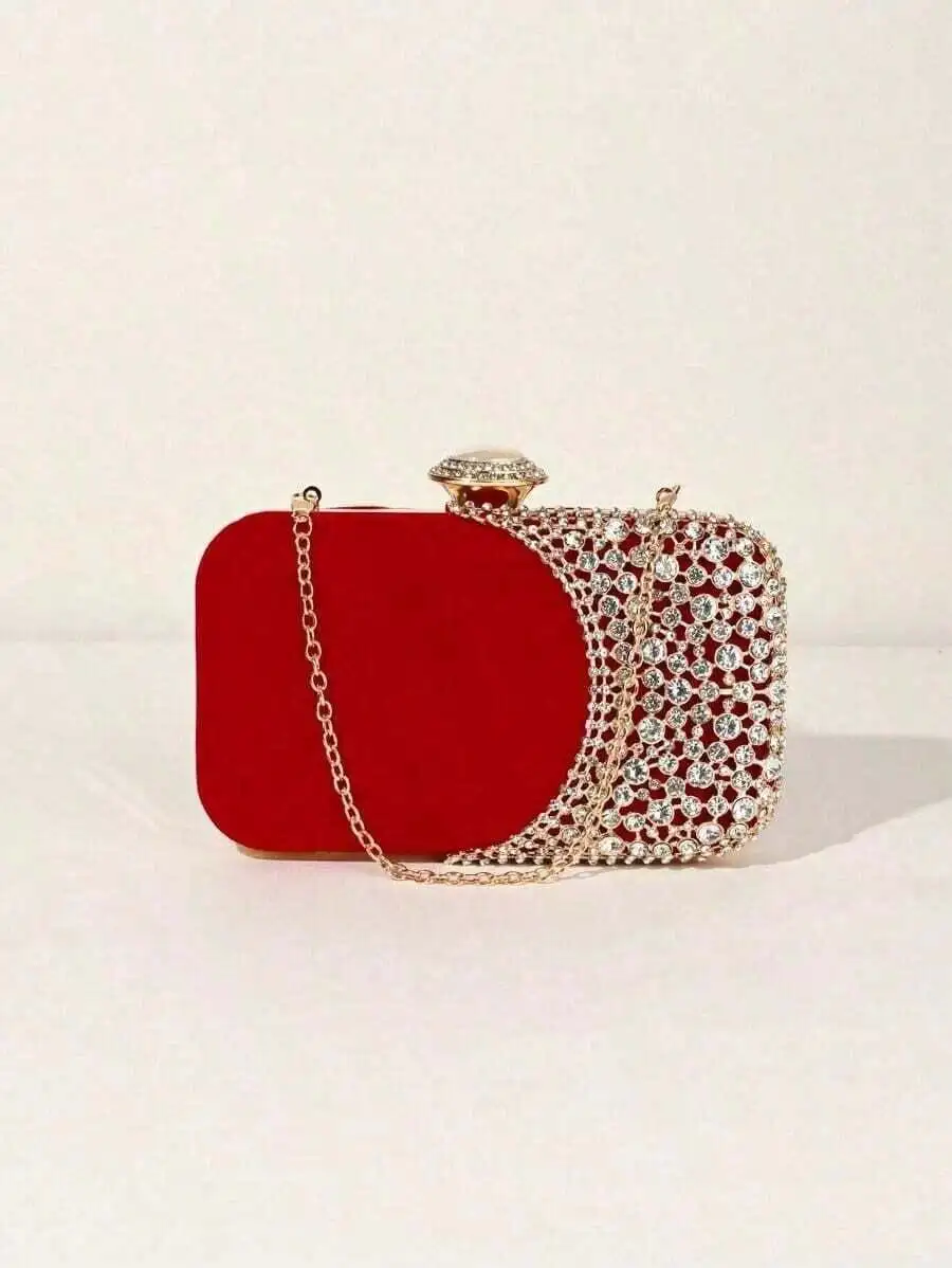 Luxury Red Velvet Evening Clutch Adorned With Crystal Rhinestones For Formal Events Wedding Prom And Party Use
Luxury Red Velvet Evening Clutch Adorned With Crystal Rhinestones For Formal Events Wedding Prom And Party Use