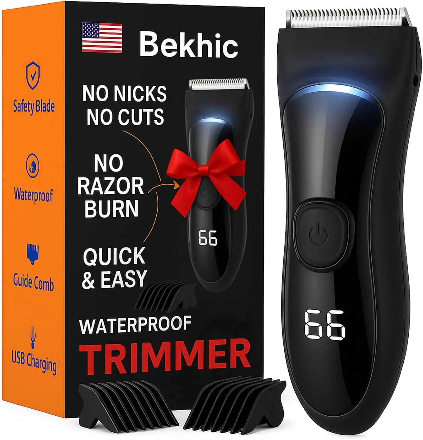Men's Electric Groin & Body Hair Trimmer with LED Light, Ceramic Blade, Waterproof, Wireless Ball Shaver
Men's Electric Groin & Body Hair Trimmer with LED Light, Ceramic Blade, Waterproof, Wireless Ball Shaver
