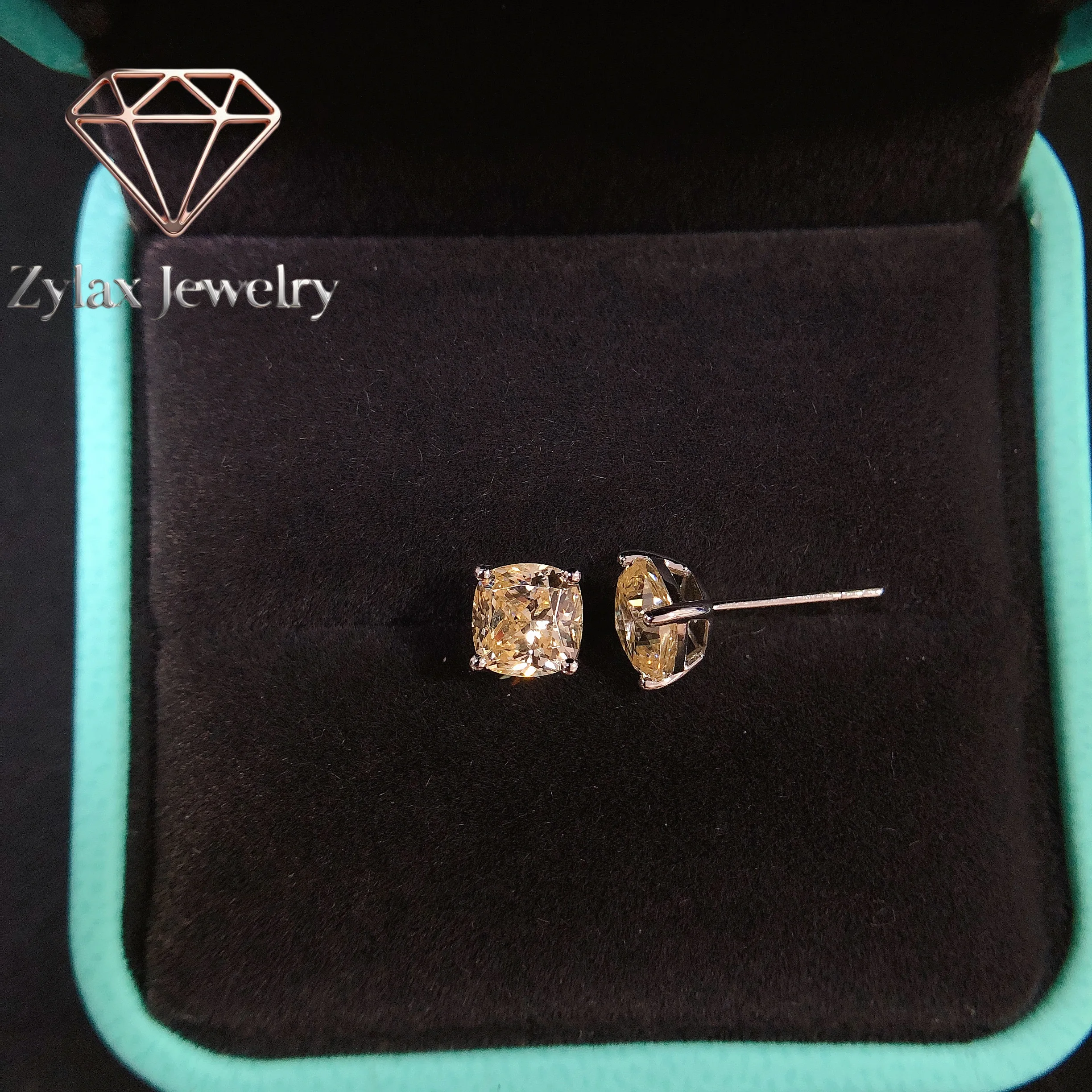Zylax Jewelry Exquisite Jewelry 14K AU585 White Gold 2Ct each Cushion Cut Yellow&Pink Lab Diamond Stud Earrings E063
Zylax Jewelry Exquisite Jewelry 14K AU585 White Gold 2Ct each Cushion Cut Yellow&Pink Lab Diamond Stud Earrings E063