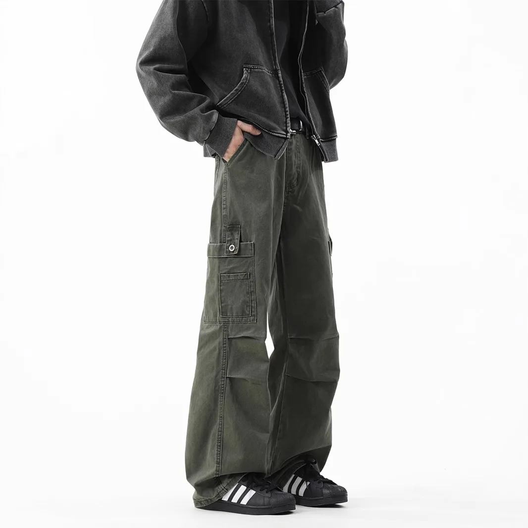 Military Green Folded Washed Casual Work Pants Men's American High Street Loose Logging Style Spring Summer Autumn Winter
Military Green Folded Washed Casual Work Pants Men's American High Street Loose Logging Style Spring Summer Autumn Winter