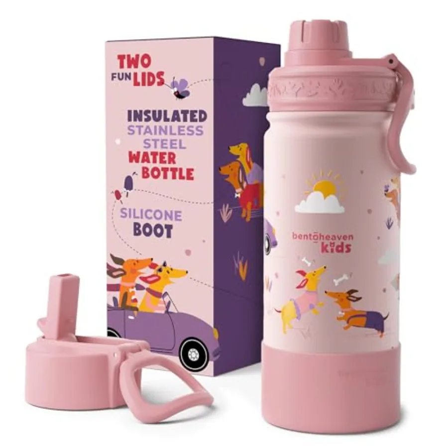 Bentoheaven Water Bottle Stainless Steel for Boys and Girls 2 Lids Chug and Straw Handle and Silicone Boot Reusable Metal Leak-
Bentoheaven Water Bottle Stainless Steel for Boys and Girls 2 Lids Chug and Straw Handle and Silicone Boot Reusable Metal Leak-