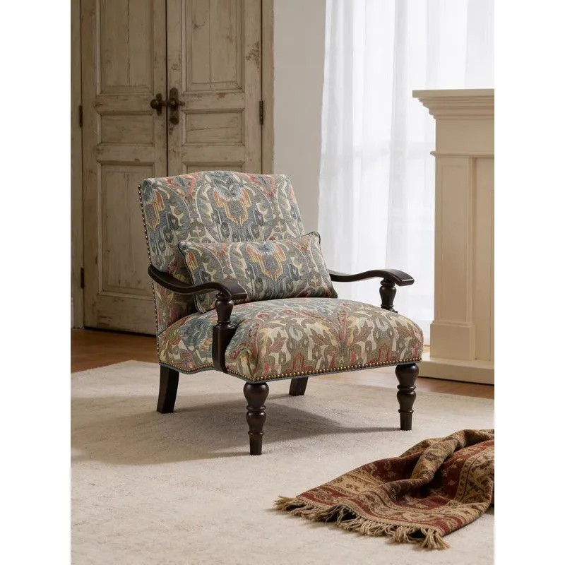 American retro light luxury fabric single sofa chair simple design living room bedroom home lazy leisure chair
American retro light luxury fabric single sofa chair simple design living room bedroom home lazy leisure chair