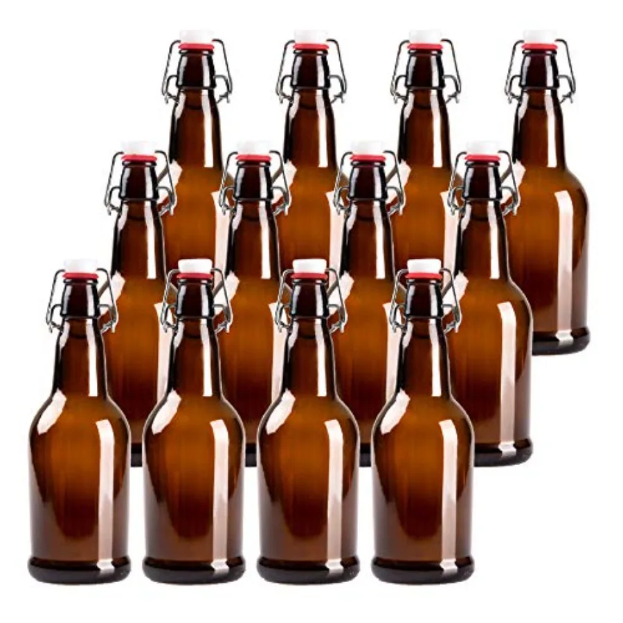 16oz Glass Beer Bottles for Home Brewing - 12 Pack with Flip Caps - Family Owned American Brand
16oz Glass Beer Bottles for Home Brewing - 12 Pack with Flip Caps - Family Owned American Brand