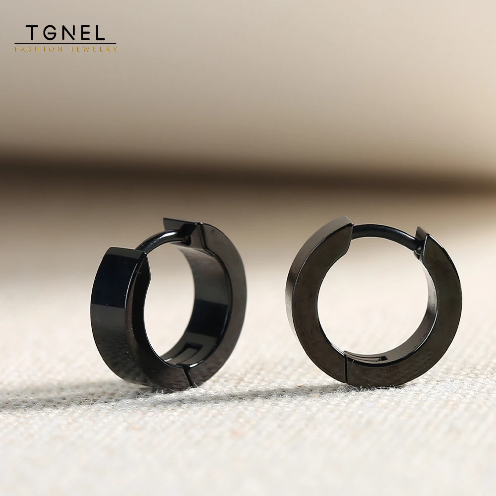 TGNEL Black Hoop Earrings For Men ALL Pure Titanium Nickle Free 4MM Wide 13mm size Small Earrings High Polished 22TIHE045-B
TGNEL Black Hoop Earrings For Men ALL Pure Titanium Nickle Free 4MM Wide 13mm size Small Earrings High Polished 22TIHE045-B
