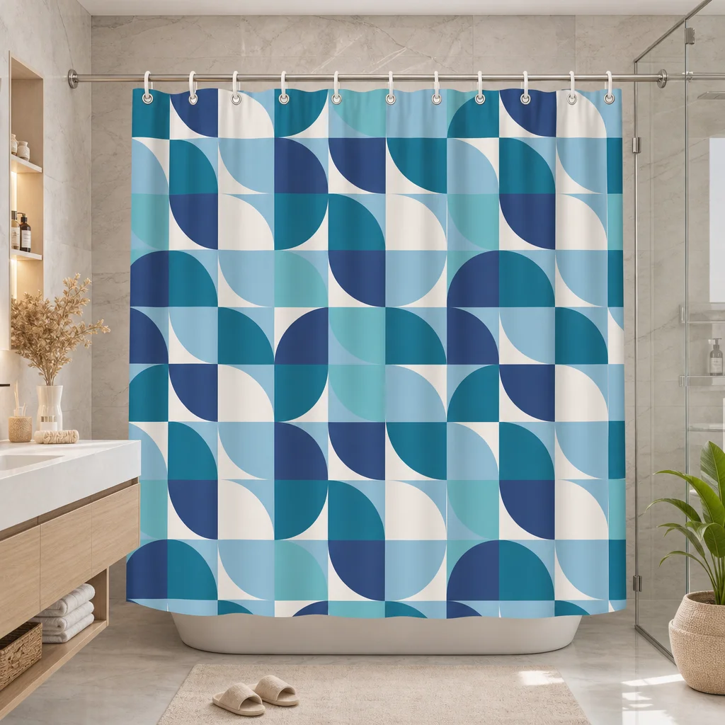Modern Abstract Blue Geometric Shower Curtain Polyester Waterproof Fabric Bathroom Partition Decorations with 12Hooks 180x180cm
Modern Abstract Blue Geometric Shower Curtain Polyester Waterproof Fabric Bathroom Partition Decorations with 12Hooks 180x180cm