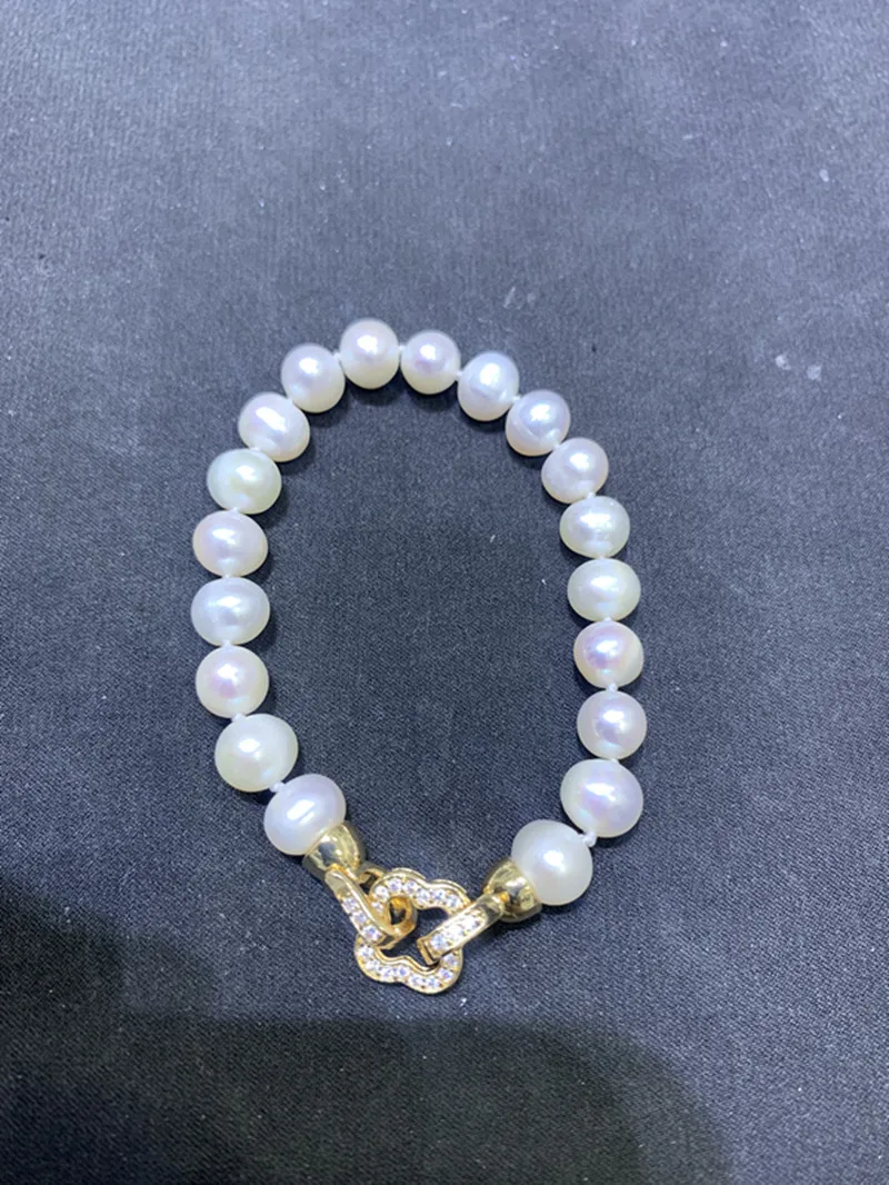 Designer Luxury Fashion Jewellry Pearl Bracelet 8-9mm Natural Nanhai White Pearl Gold Wedding Gift sfs0210
Designer Luxury Fashion Jewellry Pearl Bracelet 8-9mm Natural Nanhai White Pearl Gold Wedding Gift sfs0210