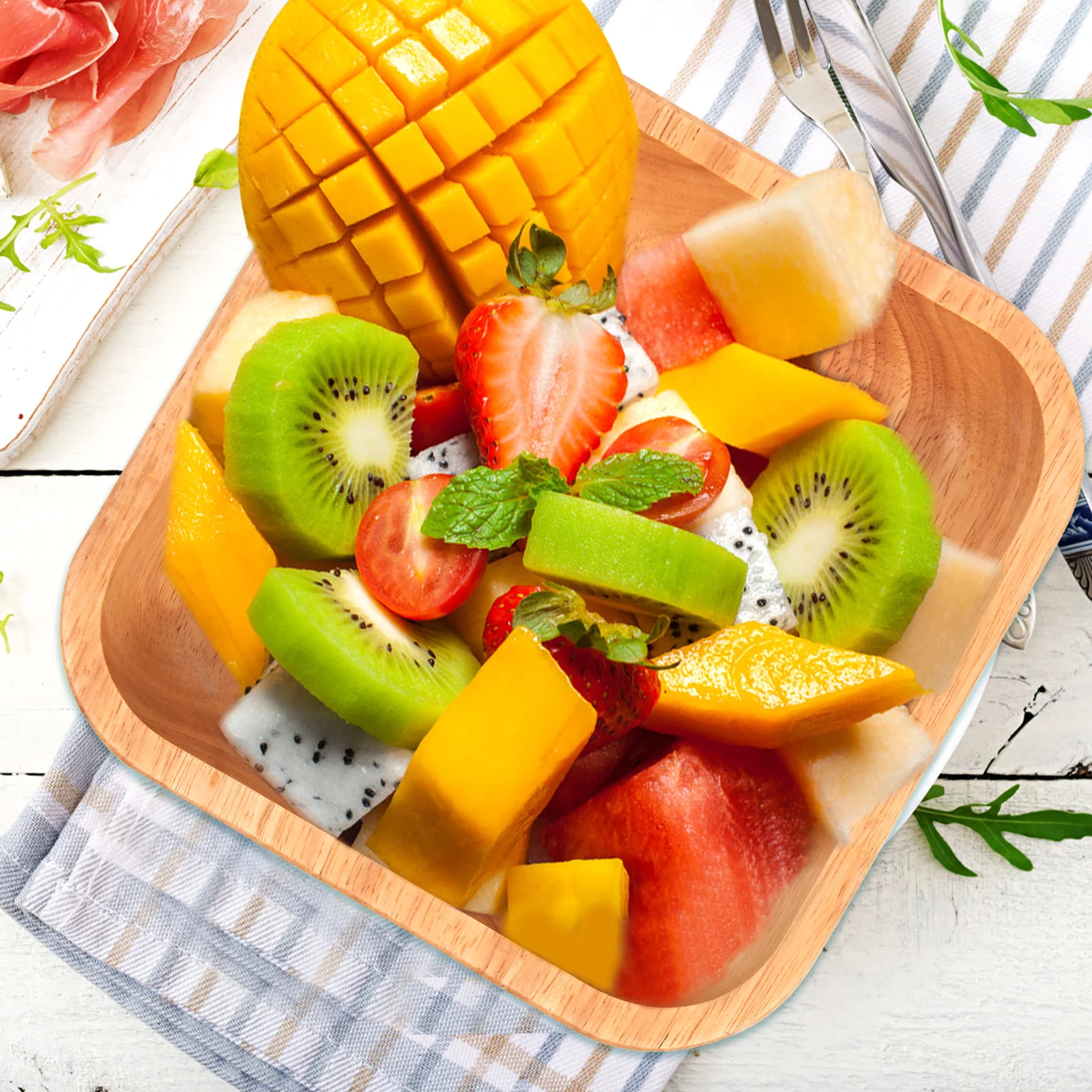 Wooden Bowl Large Size Brown Square Kitchen Serving Fruit Salad Snack Bowls Easy Clean Home Restaurant
Wooden Bowl Large Size Brown Square Kitchen Serving Fruit Salad Snack Bowls Easy Clean Home Restaurant