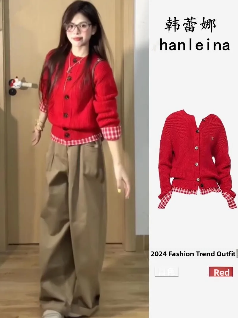 Preppy Style Knitted Cardigan Girls Spring Autumn Plaid Hem Splicing Warmth Fashionable College Wind Long Sleeve Short Coat
Preppy Style Knitted Cardigan Girls Spring Autumn Plaid Hem Splicing Warmth Fashionable College Wind Long Sleeve Short Coat
