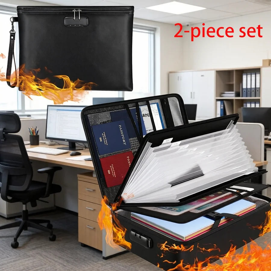 Fireproof Document Case with Lock, Fireproof Document Storage Bag, with Money Pocket Foldable Fireproof Storage Bag
Fireproof Document Case with Lock, Fireproof Document Storage Bag, with Money Pocket Foldable Fireproof Storage Bag