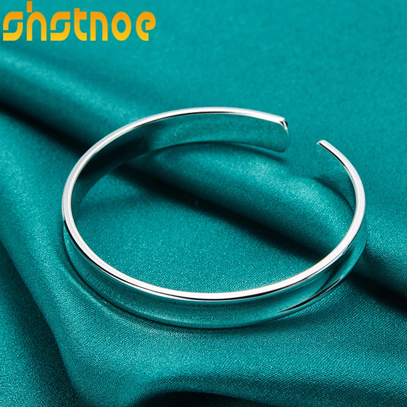 SHSTONE New 925 Sterling Silver 8mm Smooth Round Adjustable Bangles Bracelets For Women Engagement Wedding Charm Fashion Jewelry
SHSTONE New 925 Sterling Silver 8mm Smooth Round Adjustable Bangles Bracelets For Women Engagement Wedding Charm Fashion Jewelry