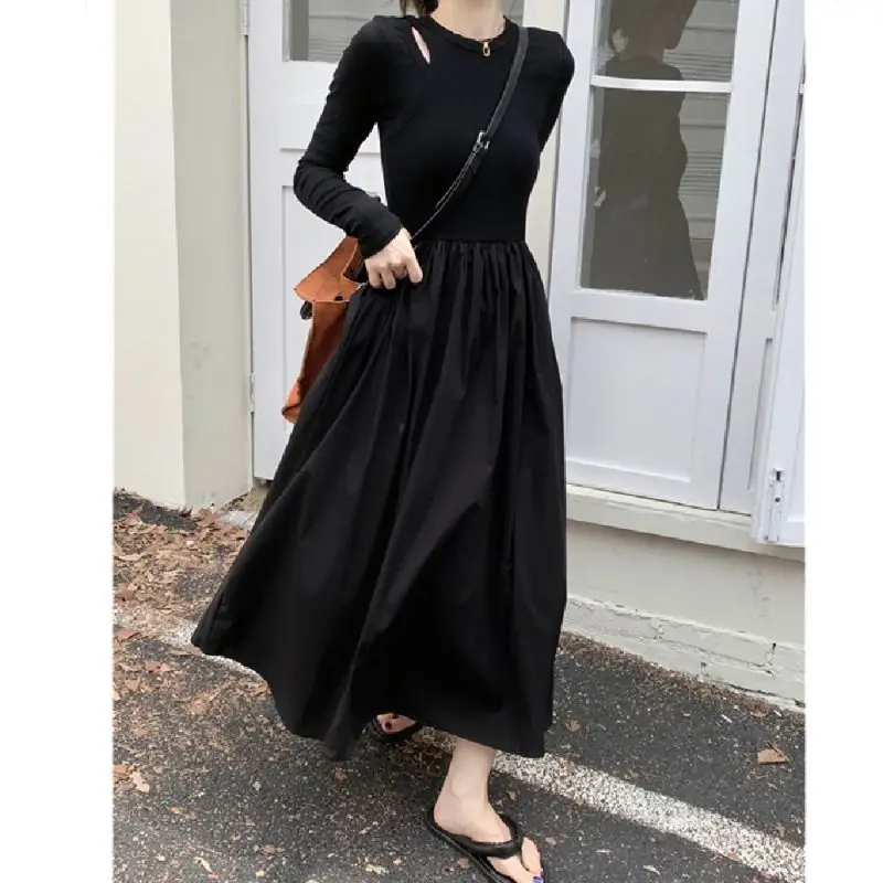 Vintage Black Knitted Long Sleeve Midi Dress Women Hepburn Style Hollow Out O Neck Office Lady Slim Casual A Line Dress New
Vintage Black Knitted Long Sleeve Midi Dress Women Hepburn Style Hollow Out O Neck Office Lady Slim Casual A Line Dress New