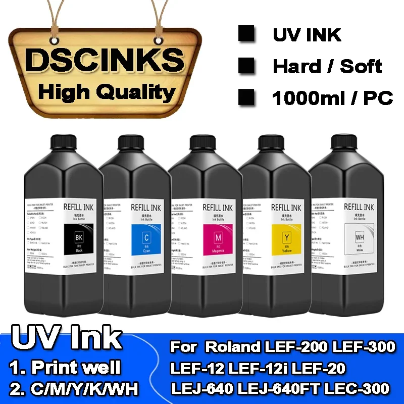 1000ml LED UV ink soft / hard For Roland LEF-200 LEF-300 LEF-12 LEF-12i LEF-20 LEJ-640 LEJ-640FT LEC-300 LEC-330 LEC-540 printer
1000ml LED UV ink soft / hard For Roland LEF-200 LEF-300 LEF-12 LEF-12i LEF-20 LEJ-640 LEJ-640FT LEC-300 LEC-330 LEC-540 printer