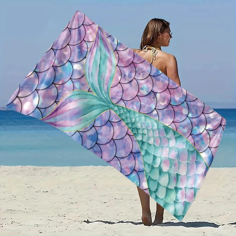Pretty Mermaid Tail Beach Towel Elastic Great for Beach Pool,Travel Party Swimming QuickDry Fiber Lightweight Fabric Easy Fold
Pretty Mermaid Tail Beach Towel Elastic Great for Beach Pool,Travel Party Swimming QuickDry Fiber Lightweight Fabric Easy Fold