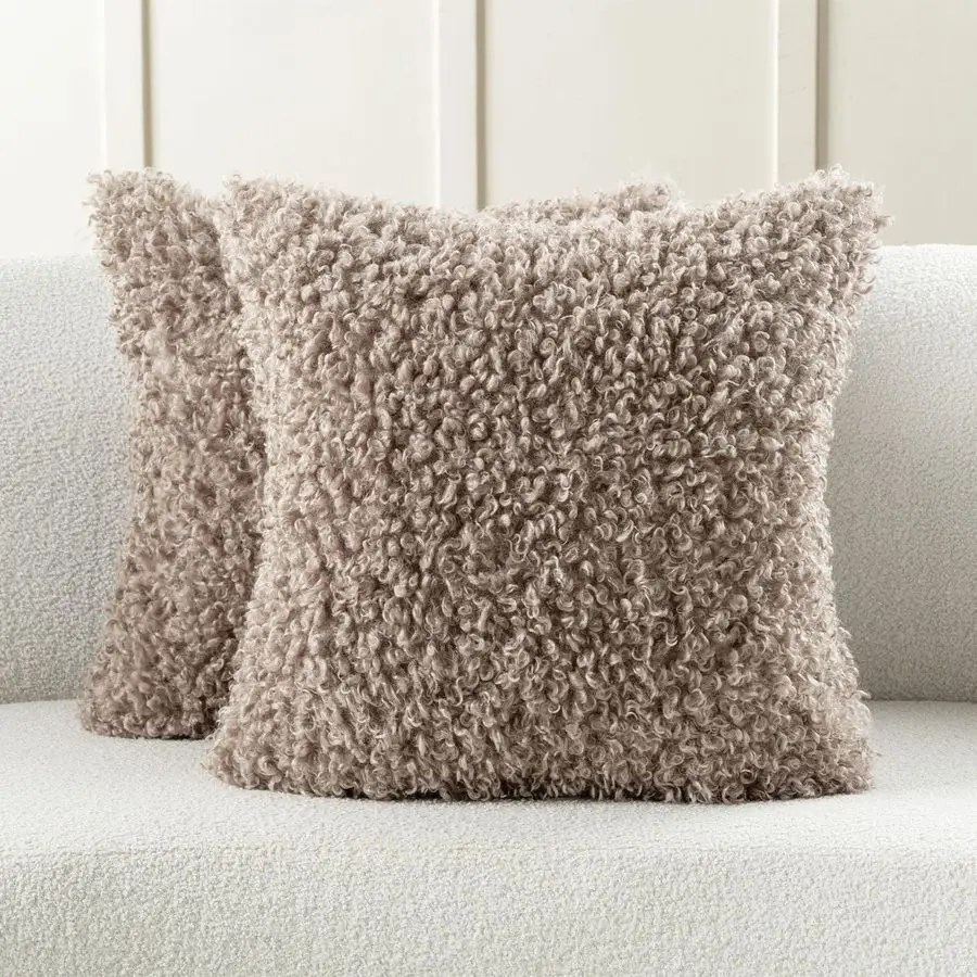 Khaki Decorative Throw Pillow Covers 22x22 Inch Set of 2,Soft Fluffy Faux Wool Fur Boucle Textured Cushion Case,Modern Home Deco
Khaki Decorative Throw Pillow Covers 22x22 Inch Set of 2,Soft Fluffy Faux Wool Fur Boucle Textured Cushion Case,Modern Home Deco