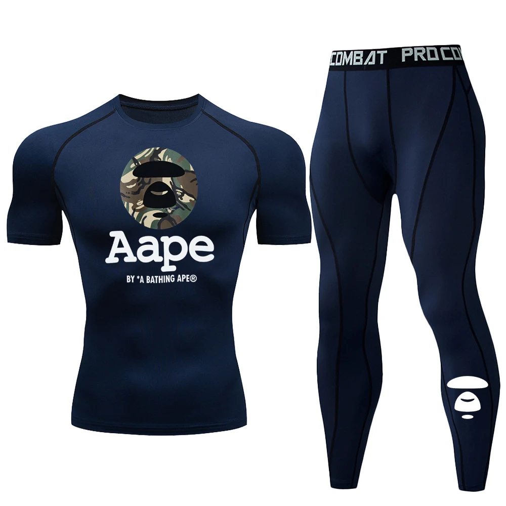 Aape Printed Men's 2Pcs Sports Compression Suit Short Sleeve Tee+Long Leggings Quick Dry Fitness Running Training Outfit
Aape Printed Men's 2Pcs Sports Compression Suit Short Sleeve Tee+Long Leggings Quick Dry Fitness Running Training Outfit