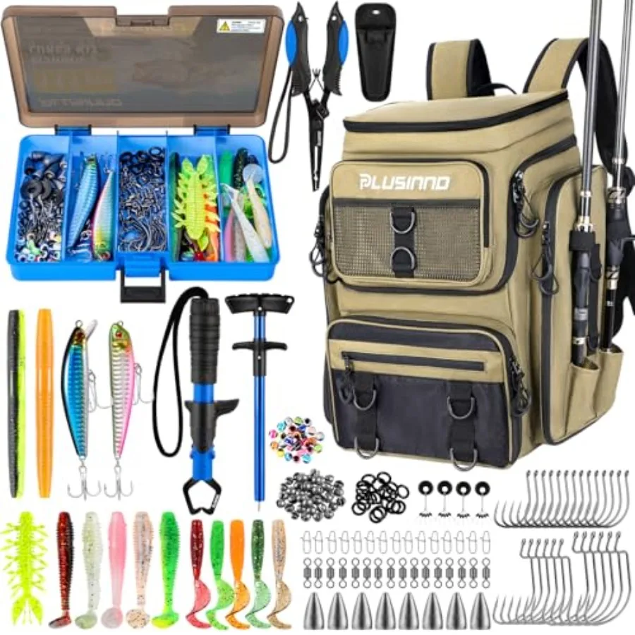 Fishing Backpack with Rod Holders Tackle Box 42L Large Water-resistant Fishing Tackle Bag Store Fishing Gear
Fishing Backpack with Rod Holders Tackle Box 42L Large Water-resistant Fishing Tackle Bag Store Fishing Gear