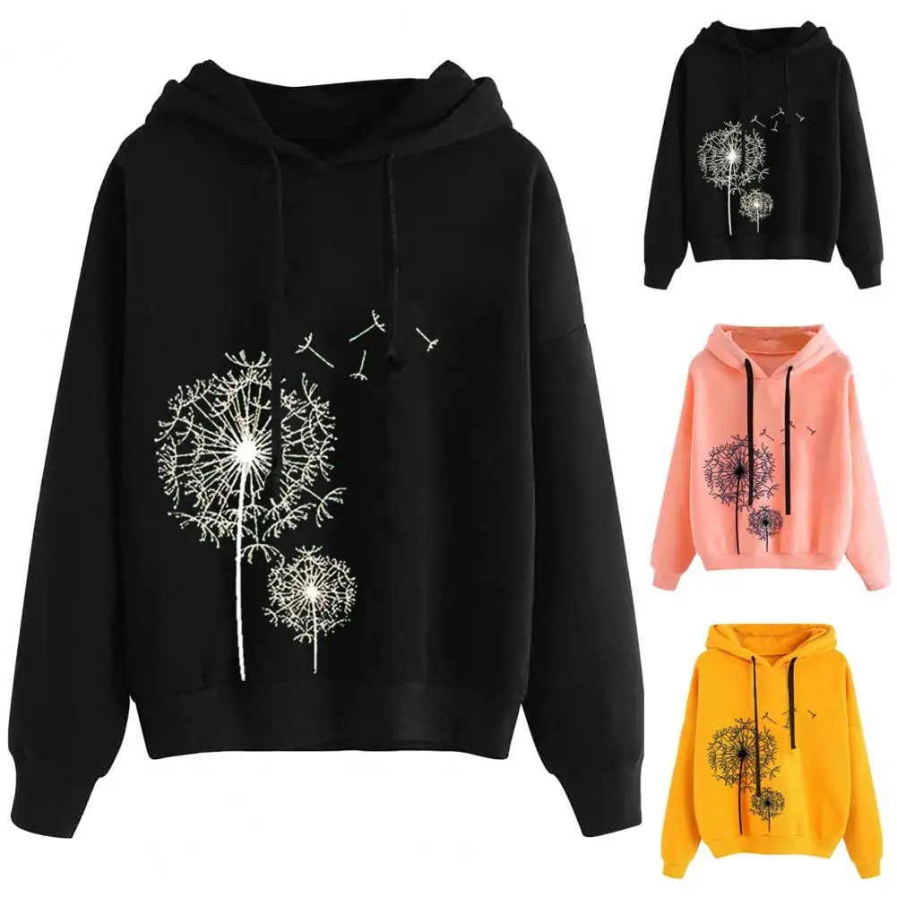 Women Hoodie Dandelion Print Drawstring Pullover Autumn Winter Warm Solid Color Sweatshirt Korean Style Hoodie For Daily Wear
Women Hoodie Dandelion Print Drawstring Pullover Autumn Winter Warm Solid Color Sweatshirt Korean Style Hoodie For Daily Wear
