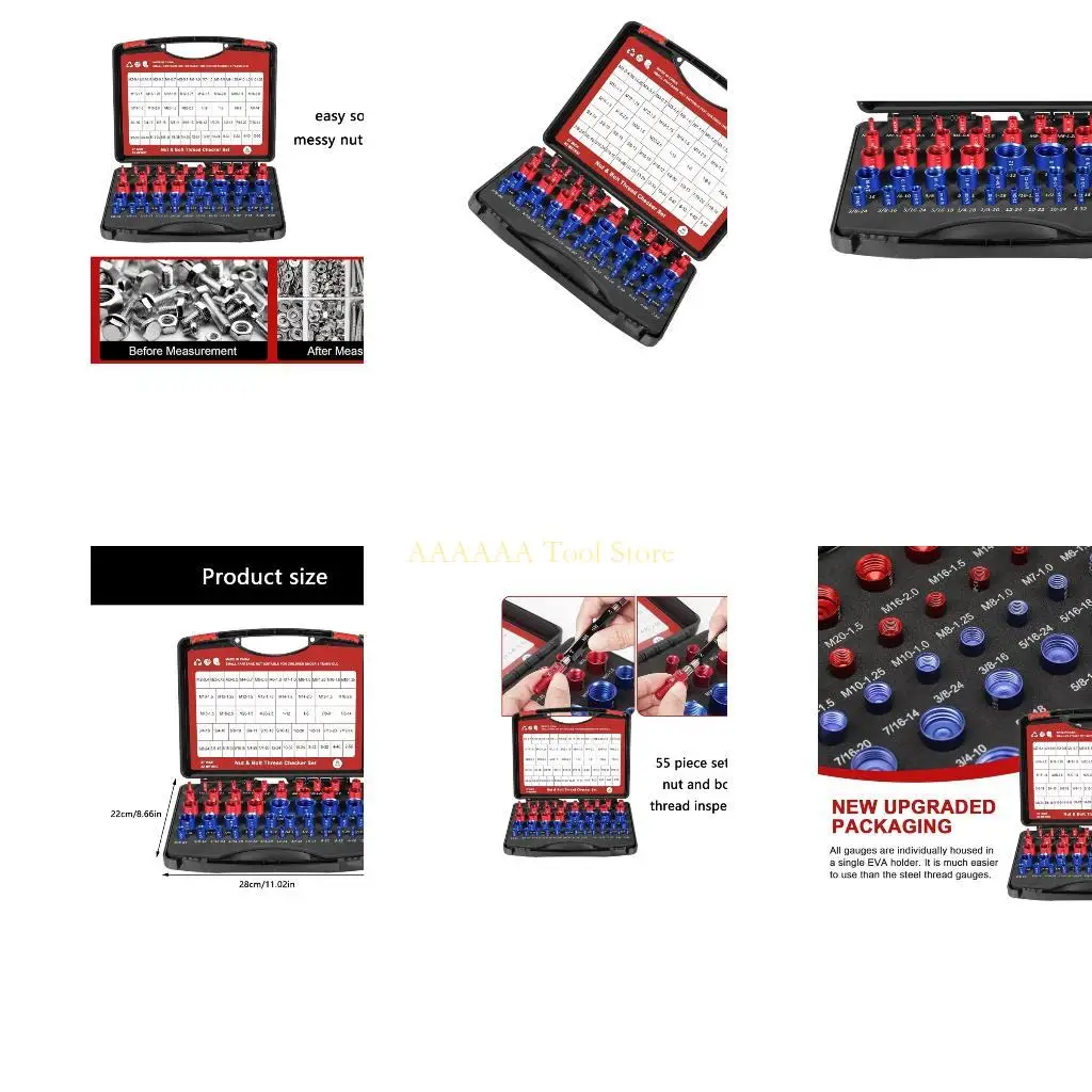 A2BE 55 Piece Aluminum Nut Bolt Thread Checker Set With Portable Case for Profession
A2BE 55 Piece Aluminum Nut Bolt Thread Checker Set With Portable Case for Profession