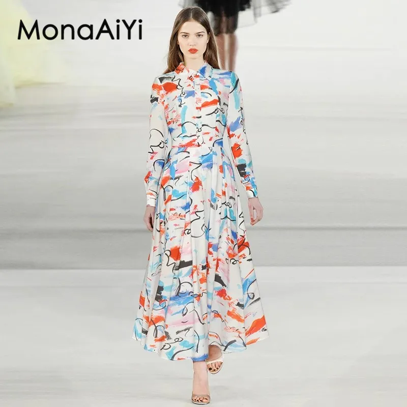 MonaAiYi New Fashion Runway Designer Women's Autumn Polo Collar Long Sleeved Single Breasted Printing Paintings Decor Dress
MonaAiYi New Fashion Runway Designer Women's Autumn Polo Collar Long Sleeved Single Breasted Printing Paintings Decor Dress