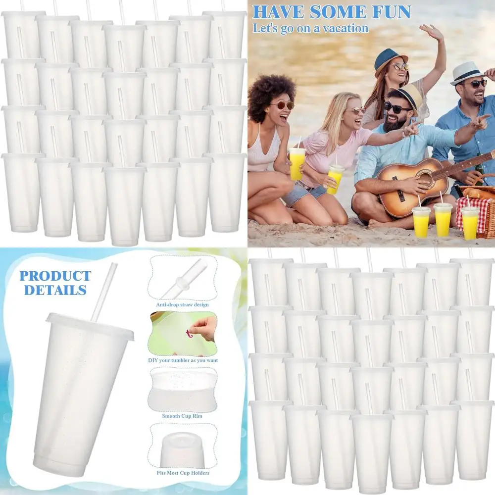 Glitter 60-Pack Reusable Travel Mugs with Straw and Lid, 24-27 oz Transparent Cups for Party Favors and Iced Coffee
Glitter 60-Pack Reusable Travel Mugs with Straw and Lid, 24-27 oz Transparent Cups for Party Favors and Iced Coffee