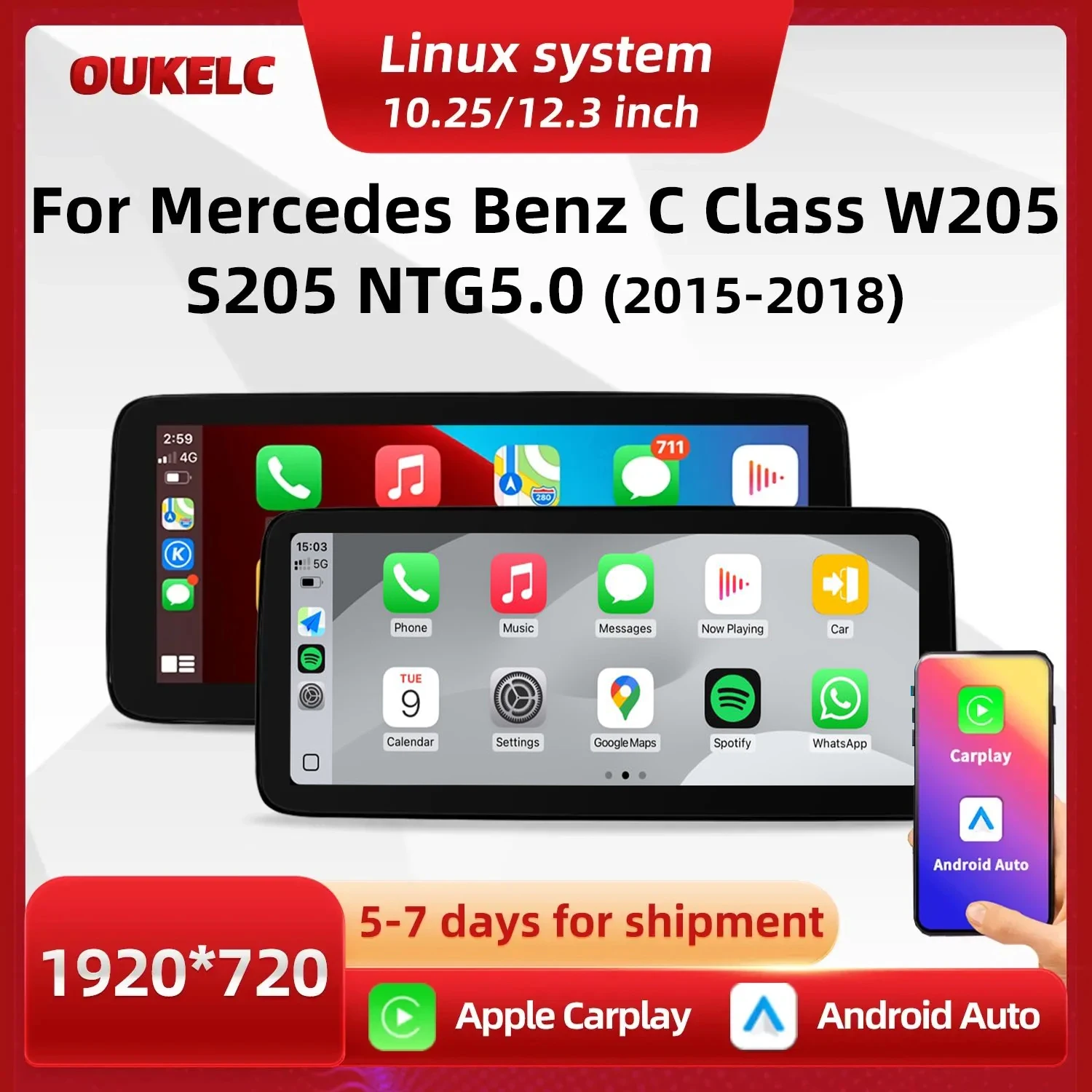 For Mercedes Benz C Class W205 S205 NTG5.0 2015-2018 Wireless Carplay Monitor Car Multimedia Player Linux System Android Auto BT
For Mercedes Benz C Class W205 S205 NTG5.0 2015-2018 Wireless Carplay Monitor Car Multimedia Player Linux System Android Auto BT