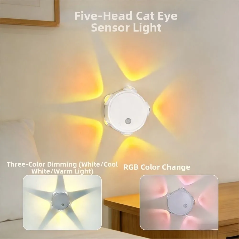 4 / 5 Head Motion Sensor Night Light Rechargeable Tri color/RGB Magnetic Wall Lamp Magnetic Cordless Cat Eye Ambient Light
4 / 5 Head Motion Sensor Night Light Rechargeable Tri color/RGB Magnetic Wall Lamp Magnetic Cordless Cat Eye Ambient Light