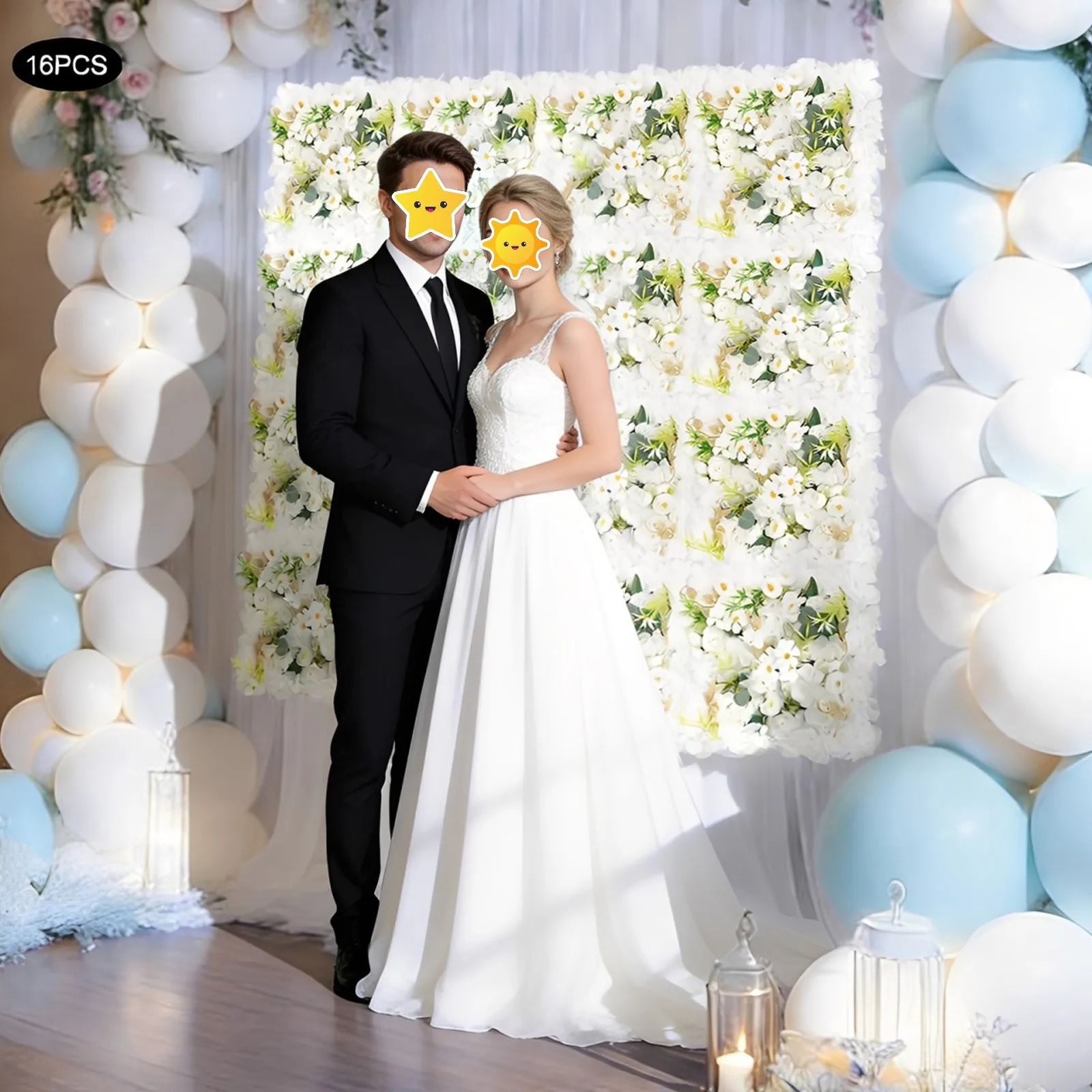 Modern White Square Flower Wall Panels, 16 Pieces 35*35cm Polyester Artificial Peony Dahlia Flower Wall, Realistic 3D Floral Backdrop Wall Mounted Decor for Home Garden Wedding Event
Modern White Square Flower Wall Panels, 16 Pieces 35*35cm Polyester Artificial Peony Dahlia Flower Wall, Realistic 3D Floral Backdrop Wall Mounted Decor for Home Garden Wedding Event