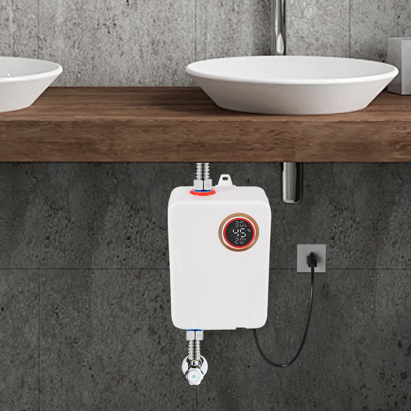 Умный белый мгновенный электрический водонагреватель со светодиодным дисплеем - 68-122 ° F Регулировка температуры расхода воды, функция памяти и латунь
Умный белый мгновенный электрический водонагреватель со светодиодным дисплеем - 68-122 ° F Регулировка температуры расхода воды, функция памяти и латунь