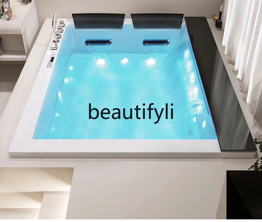 Double couple jacuzzi embedded acrylic waterfall thermostatic bathtub basin
Double couple jacuzzi embedded acrylic waterfall thermostatic bathtub basin