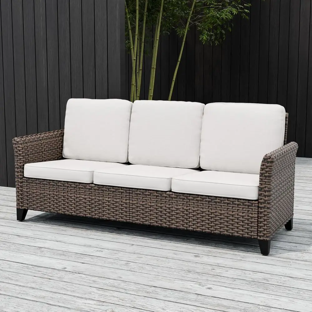 Ocean Vista Outdoor Wicker Patio Soa Deep Cushions Weather Resistant Rattan urniture, Couch, Brown/Beige
Ocean Vista Outdoor Wicker Patio Soa Deep Cushions Weather Resistant Rattan urniture, Couch, Brown/Beige