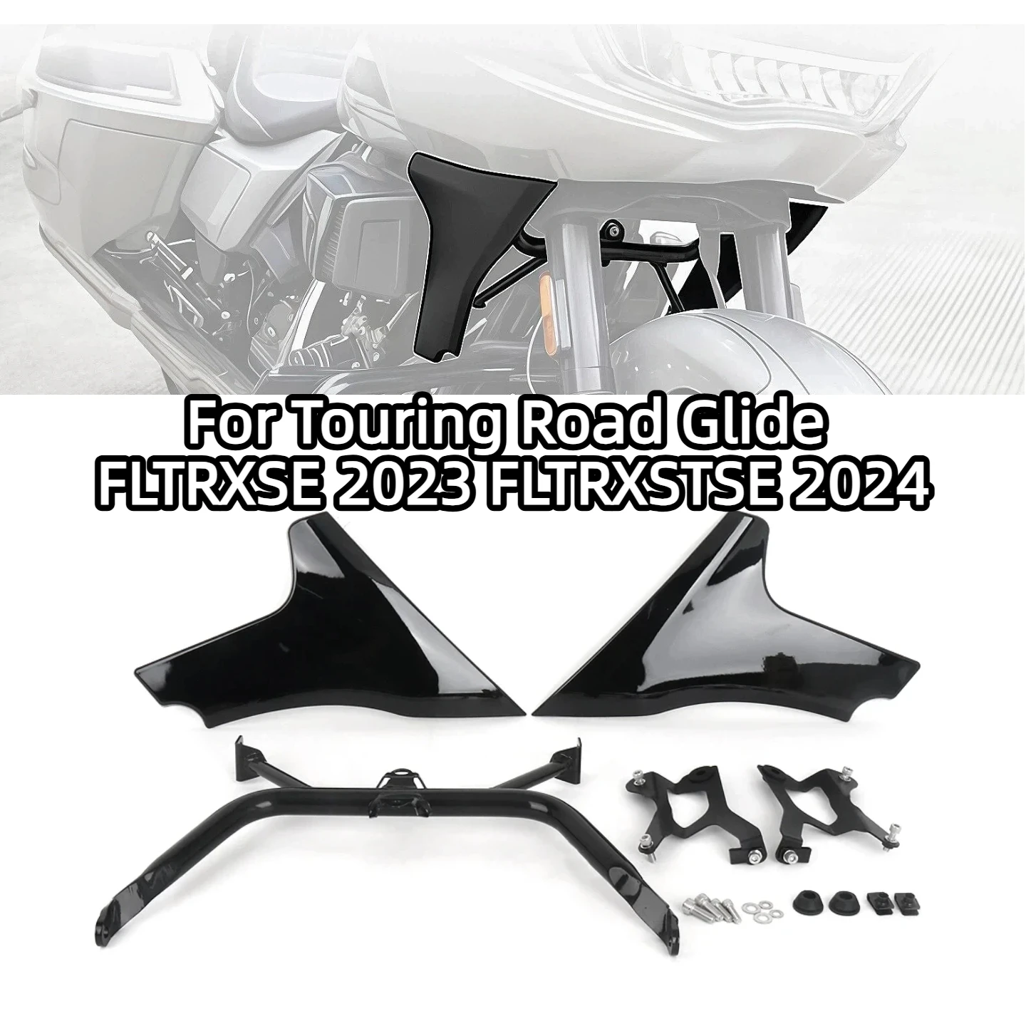 Side Fairing Cover Kit Road Glide FLTRXSE (2023) & FLTRXSTSE (2024), ABS Plastic Unpainted / Black Panel Bracket Set
Side Fairing Cover Kit Road Glide FLTRXSE (2023) & FLTRXSTSE (2024), ABS Plastic Unpainted / Black Panel Bracket Set