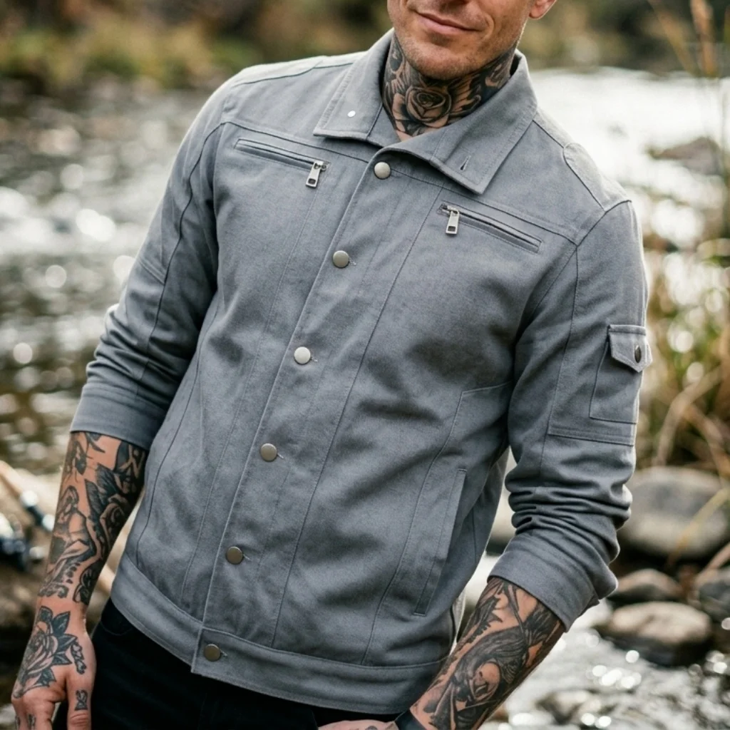 Biker Style Denim Jacket Men's Zipper Men's Jacket Outdoor Fishing Wear Street Fashion Men's Denim Top
Biker Style Denim Jacket Men's Zipper Men's Jacket Outdoor Fishing Wear Street Fashion Men's Denim Top